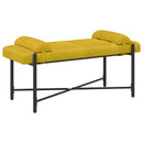 vidaXL Gombos pad párnákkal Sárga 110 x 40 x 46 cm Bársony