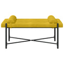 vidaXL Gombos pad párnákkal Sárga 110 x 40 x 46 cm Bársony
