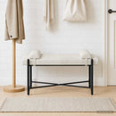 vidaXL Gombos pad párnákkal Krémszínű 110 x 40 x 46 cm Bársony