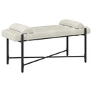 vidaXL Gombos pad párnákkal Krémszínű 110 x 40 x 46 cm Bársony