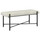 vidaXL Gombos pad párnákkal Krémszínű 110 x 40 x 46 cm Bársony
