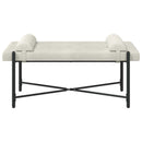 vidaXL Gombos pad párnákkal Krémszínű 110 x 40 x 46 cm Bársony