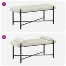 vidaXL Gombos pad párnákkal Krémszínű 110 x 40 x 46 cm Bársony