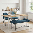 vidaXL Gombos pad párnákkal Kék 110 x 40 x 46 cm Bársony