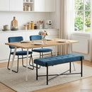 vidaXL Gombos pad párnákkal Kék 110 x 40 x 46 cm Bársony