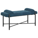 vidaXL Gombos pad párnákkal Kék 110 x 40 x 46 cm Bársony