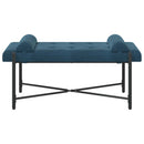 vidaXL Gombos pad párnákkal Kék 110 x 40 x 46 cm Bársony