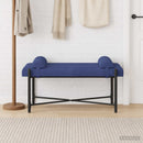 vidaXL Gombos pad párnákkal Rendőrségi kék 110 x 40 x 46 cm Bársony