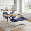 vidaXL Gombos pad párnákkal Rendőrségi kék 110 x 40 x 46 cm Bársony
