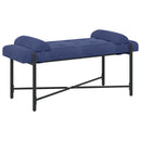 vidaXL Gombos pad párnákkal Rendőrségi kék 110 x 40 x 46 cm Bársony