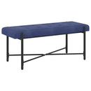 vidaXL Gombos pad párnákkal Rendőrségi kék 110 x 40 x 46 cm Bársony