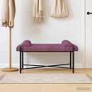 vidaXL Gombos pad párnákkal Lila 110 x 40 x 46 cm Bársony