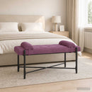 vidaXL Gombos pad párnákkal Lila 110 x 40 x 46 cm Bársony