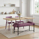 vidaXL Gombos pad párnákkal Lila 110 x 40 x 46 cm Bársony