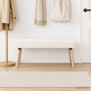 vidaXL pad Egyszínű Krémszínű 110 x 40 x 46 cm Bouclé