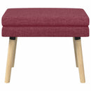 vidaXL Kéttagú pad Bordó 60 x 40 x 46 cm Szövet