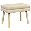 vidaXL Kéttagú pad Krémszínű 60 x 40 x 46 cm Szövet