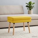 vidaXL Kéttagú pad Világos sárga 60 x 40 x 46 cm Szövet