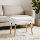 vidaXL Kéttagú pad Fehér 60 x 40 x 46 cm Szövet