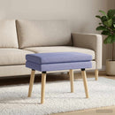 vidaXL Kéttagú pad Farmerkék 60 x 40 x 46 cm Szövet