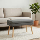 vidaXL Kéttagú pad Sötétszürke 80 x 40 x 47 cm Szövet