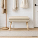 vidaXL Kéttagú pad Krémszínű 80 x 40 x 47 cm Szövet