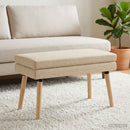 vidaXL Kéttagú pad Krémszínű 80 x 40 x 47 cm Szövet