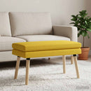 vidaXL Kéttagú pad Világos sárga 80 x 40 x 47 cm Szövet