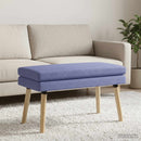 vidaXL Kéttagú pad Farmerkék 80 x 40 x 47 cm Szövet