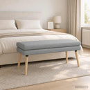 vidaXL Kéttagú pad Világosszürke 110 x 40 x 47 cm Szövet