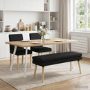 vidaXL Kéttagú pad Fekete 110 x 40 x 47 cm Szövet