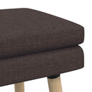 vidaXL Kéttagú pad Sötét Barna 110 x 40 x 47 cm Szövet