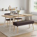 vidaXL Kéttagú pad Sötét Barna 110 x 40 x 47 cm Szövet