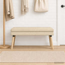 vidaXL Kéttagú pad Krémszínű 110 x 40 x 47 cm Szövet