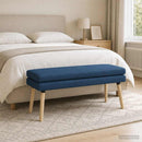 vidaXL Kéttagú pad Kék 110 x 40 x 47 cm Szövet