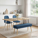 vidaXL Kéttagú pad Kék 110 x 40 x 47 cm Szövet