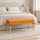 vidaXL Kéttagú pad Sötét sárga 110 x 40 x 47 cm Szövet