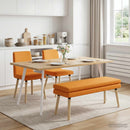 vidaXL Kéttagú pad Sötét sárga 110 x 40 x 47 cm Szövet