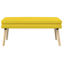 vidaXL Kéttagú pad Világos sárga 110 x 40 x 47 cm Szövet