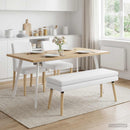 vidaXL Kéttagú pad Fehér 110 x 40 x 47 cm Szövet