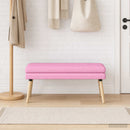 vidaXL Kéttagú pad Rózsaszín 110 x 40 x 47 cm Szövet