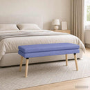 vidaXL Kéttagú pad Farmerkék 110 x 40 x 47 cm Szövet