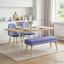 vidaXL Kéttagú pad Farmerkék 110 x 40 x 47 cm Szövet