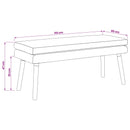 vidaXL Kéttagú pad Farmerkék 110 x 40 x 47 cm Szövet