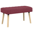 vidaXL Csatorna-parnás pad Bordó 80 x 40 x 46 cm Szövet