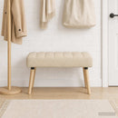 vidaXL Csatorna-parnás pad Krémszínű 80 x 40 x 46 cm Szövet