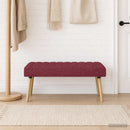 vidaXL Csatorna-parnás pad Bordó 110 x 40 x 46 cm Szövet