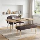 vidaXL Csatorna-parnás pad Sötét Barna 110 x 40 x 46 cm Szövet