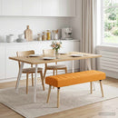 vidaXL Csatorna-parnás pad Sötét sárga 110 x 40 x 46 cm Szövet