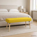 vidaXL Csatorna-parnás pad Világos sárga 110 x 40 x 46 cm Szövet